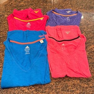 Adidas Women’s Burnout V-neck Tees. Bundle of 4 tees. Sz Large